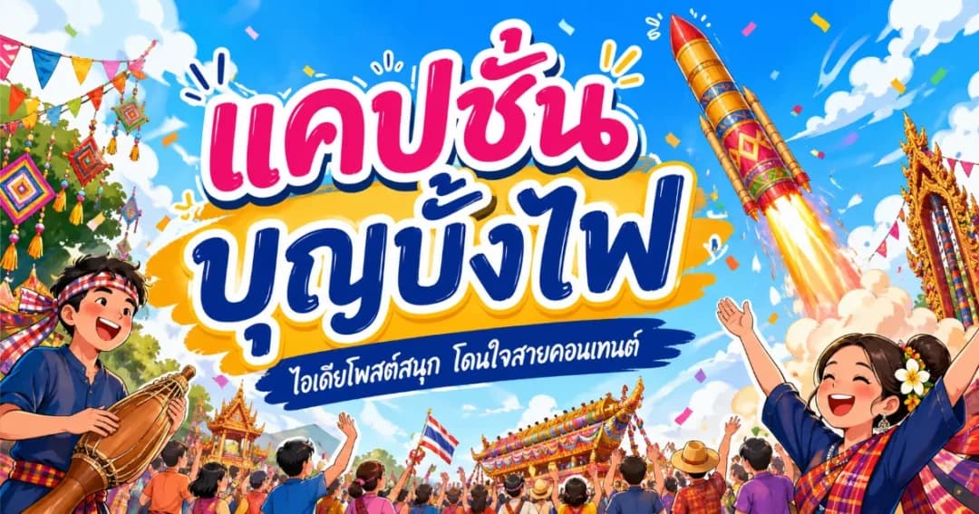 100 แคปชั่นบุญบั้งไฟ ภาพสวย คำโดน สุดมันส์!