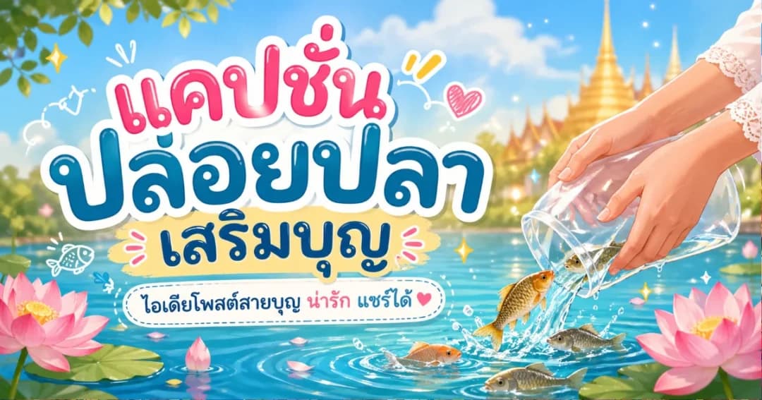100 แคปชั่นปล่อยปลาเสริมบุญ คำคมความหมายดี ชวนแชร์บอกต่อ!