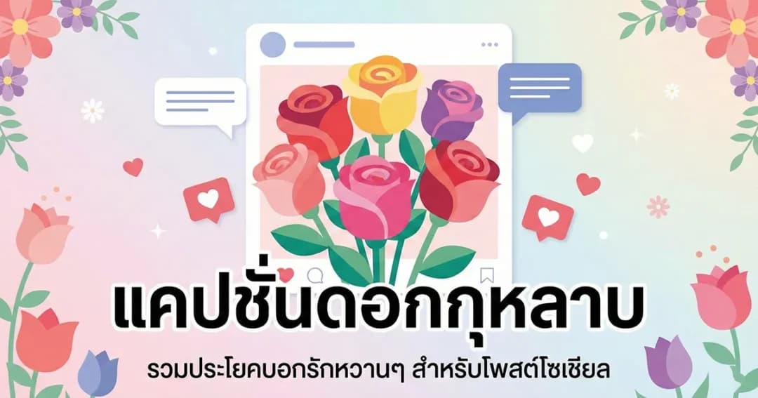 100 แคปชั่นดอกกุหลาบ %thyear% / %currentyear% สวยหวานโรแมนติกครบทุกอารมณ์