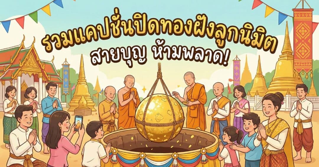 200 แคปชั่นปิดทองฝังลูกนิมิต %thyear% / %currentyear% โพสต์บุญให้ปัง