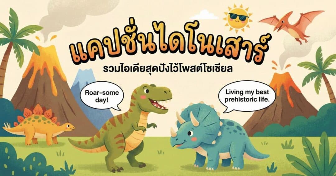 200 แคปชั่นไดโนเสาร์ %thyear% / %currentyear% คำคมสายดุ ดิบ แรงสุดปัง
