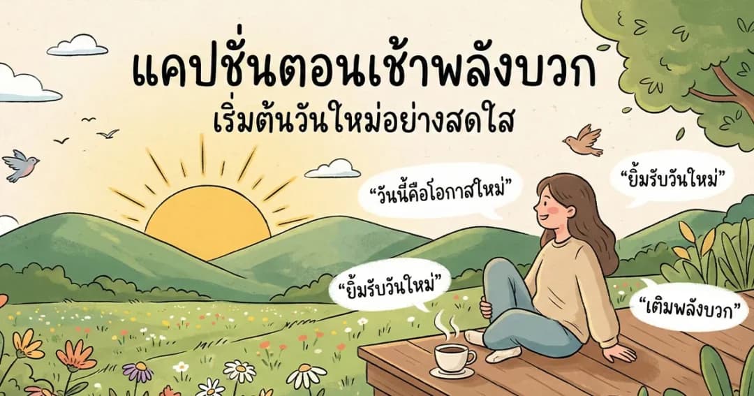 200 แคปชั่นตอนเช้าพลังบวก %thyear% / %currentyear% โพสต์ปังทุกเช้า