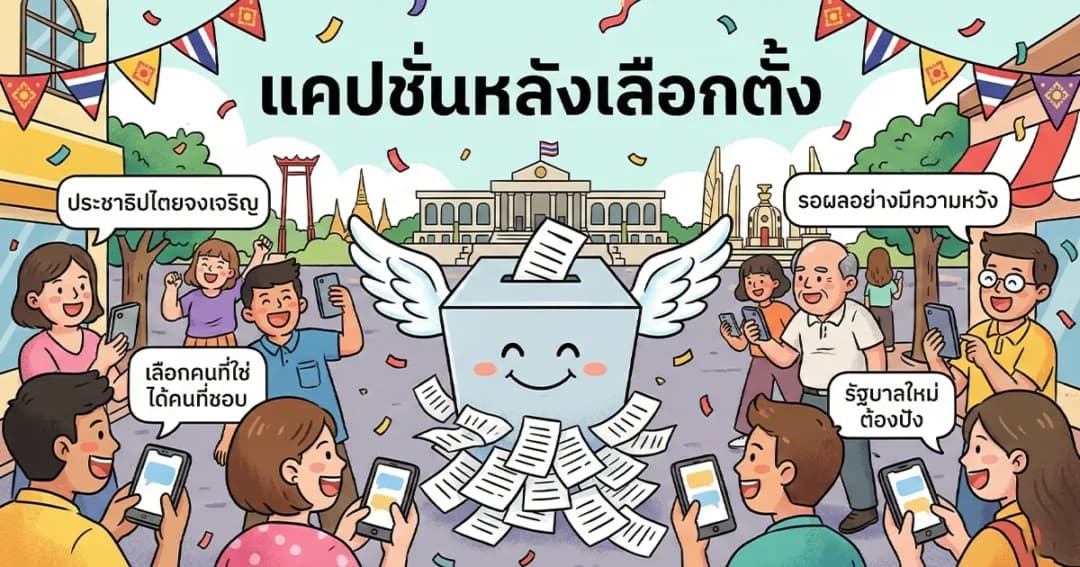 200 แคปชั่นหลังเลือกตั้ง %thyear% / %currentyear% คมคาย โดนใจ ปังทุกโพสต์