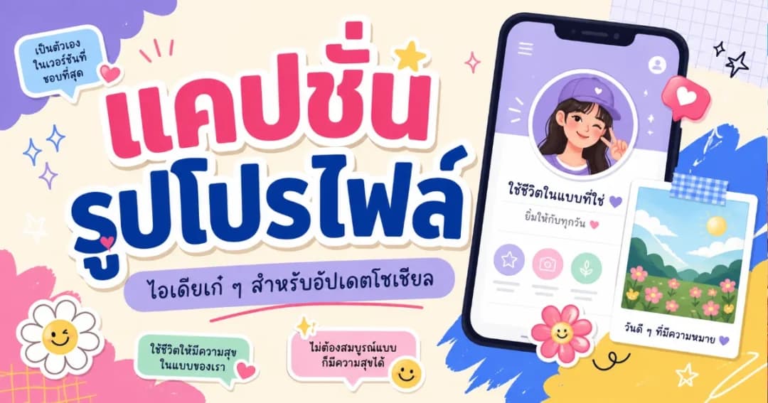 200 แคปชั่นรูปโปรไฟล์เท่ๆ อัปเดตปี %thyear% ครบทุกสไตล์