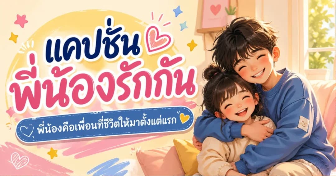200 แคปชั่นพี่น้องรักกัน %thyear% กินใจ ลงโซเชียลได้เลย