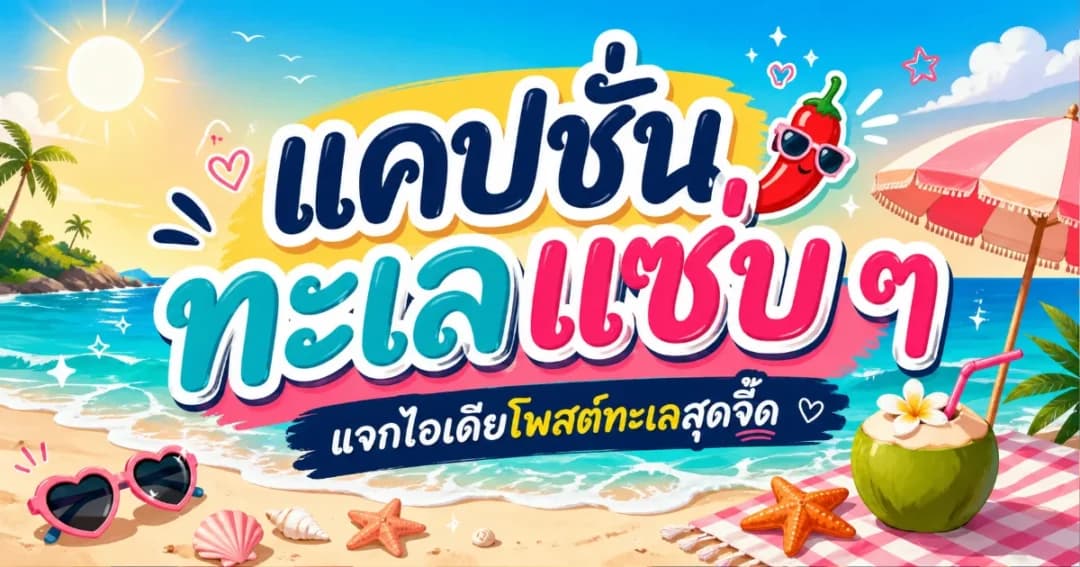 100 แคปชั่นทะเลแซ่บ ๆ %thyear% โพสต์รูปให้เด่น