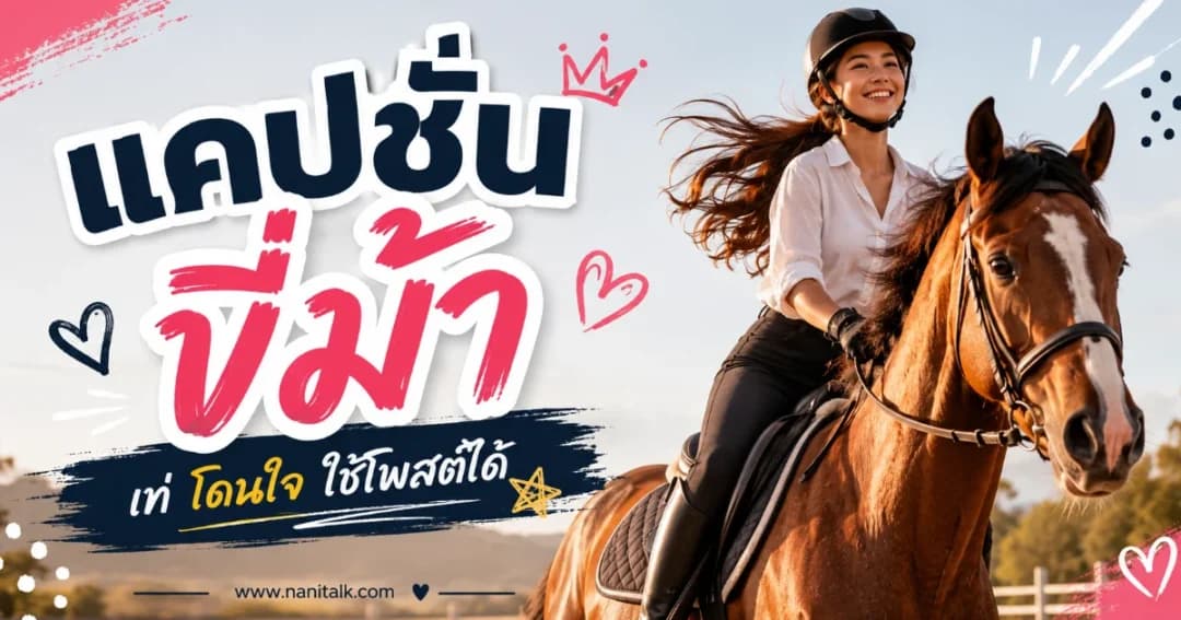 200 แคปชั่นขี่ม้า %thyear% โดนใจ ภาษาไทย-อังกฤษ โพสต์ปัง