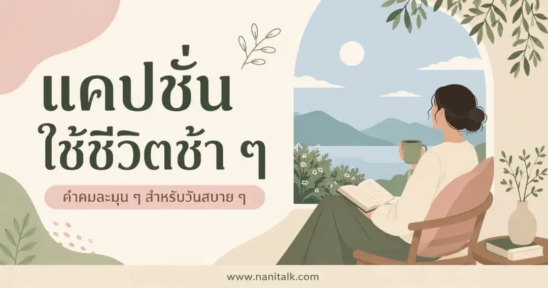 ปกบทความแคปชั่นใช้ชีวิตช้า ๆ