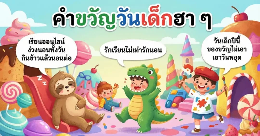 100 คำขวัญวันเด็กฮา ๆ ปี %thyear% / %currentyear% สนุกครบ
